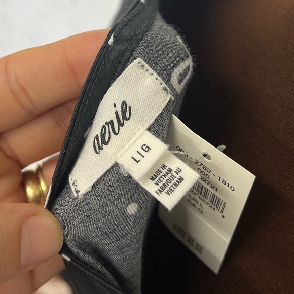 NWT Aerie Off Duty Tie Front Bow Short Sleeve Large - Picture 6 of 7